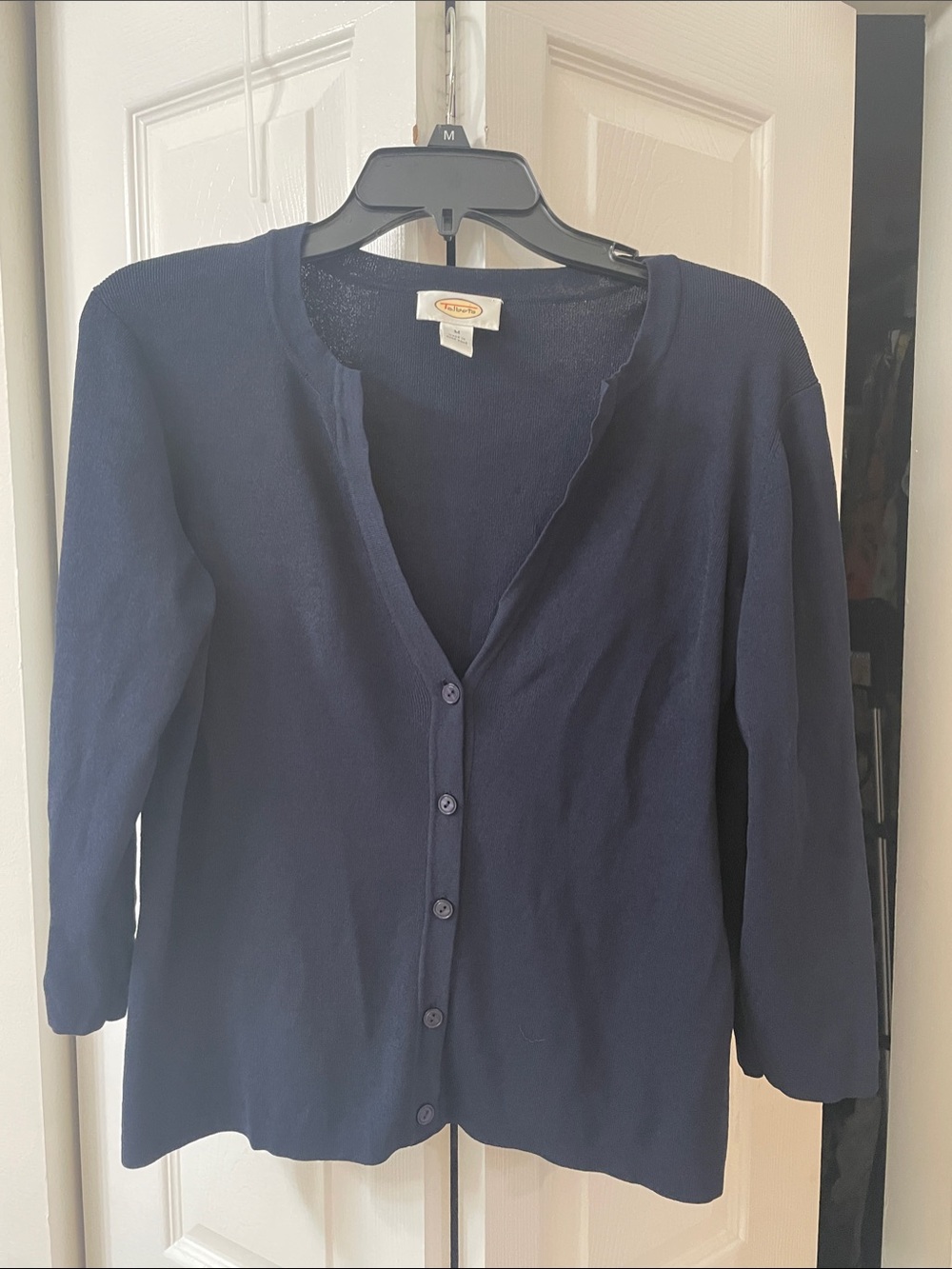Talbots Navy V-Neck Button Cardigan